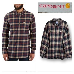 Carhartt Unisex Earthy Tone Button Up Long Sleeve Checkered Shirt Size 2XL